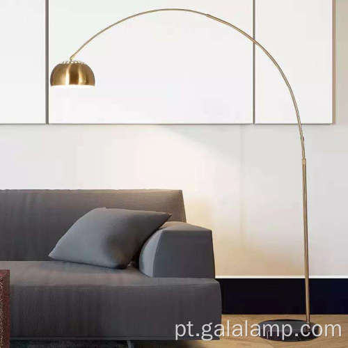 Elegante candeeiro de pé Art Déco dourado: altura ajustável